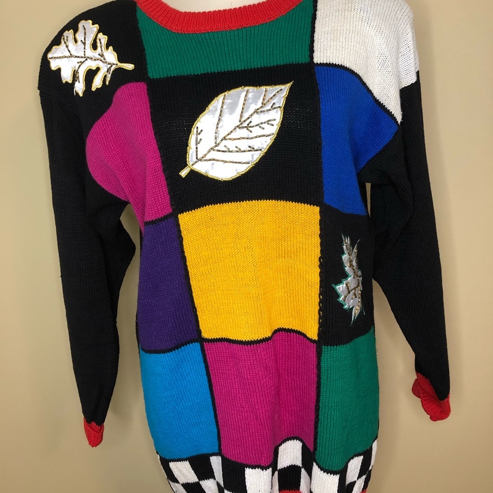 Vintage color block sweater